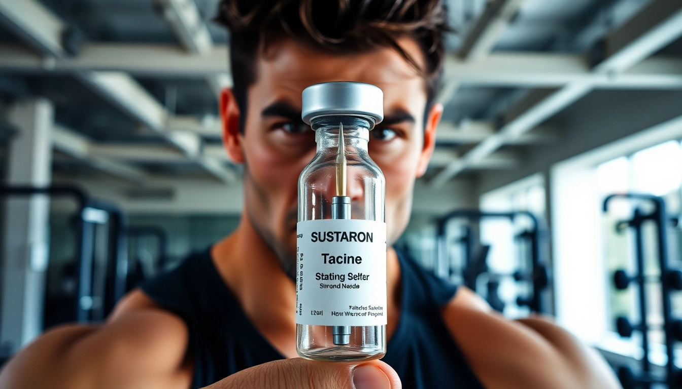 Sustanon kaufen im Fitnesskontext mit Trainer und Behandlungsinstrumenten