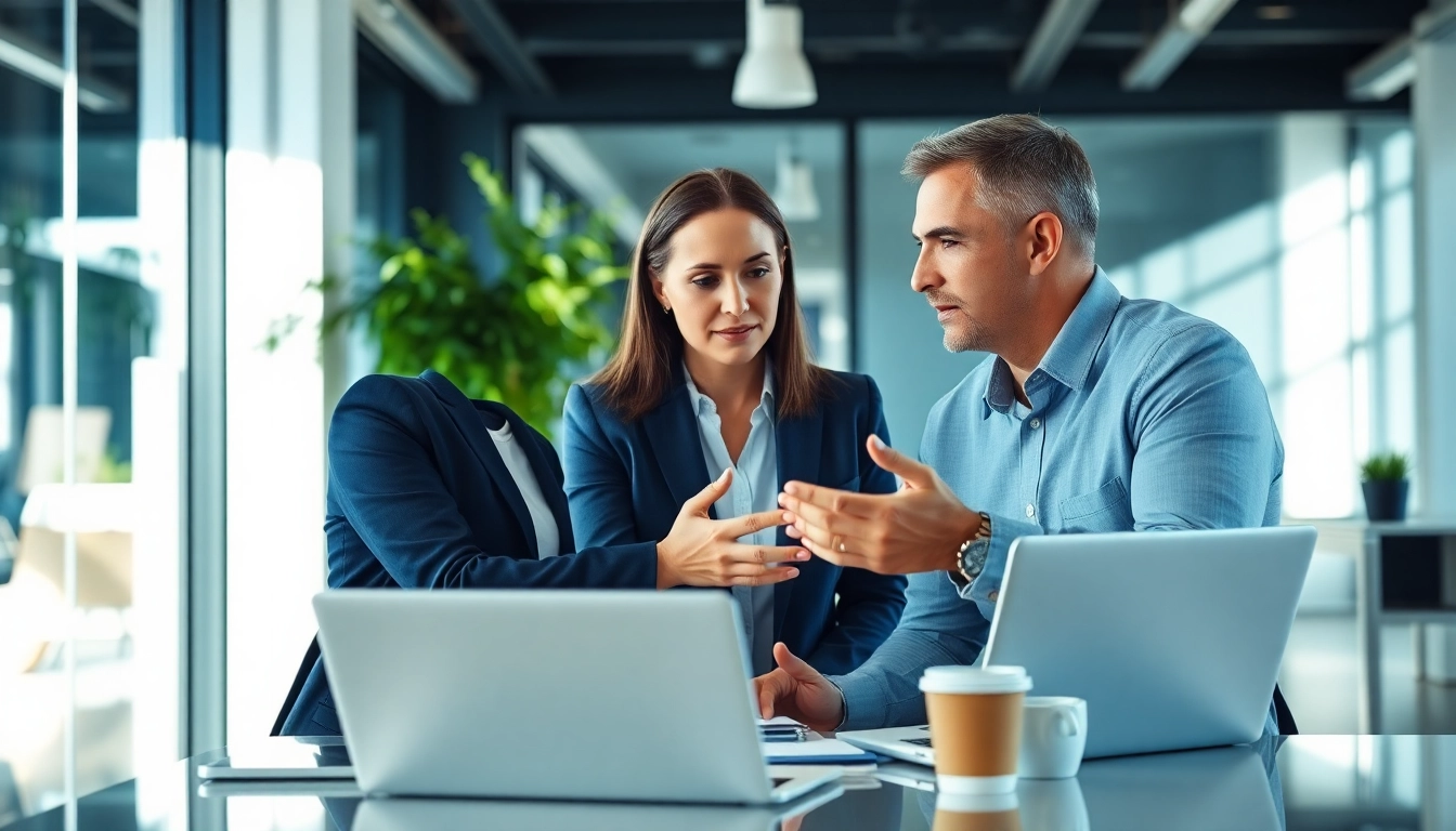 Headhunter Schweiz berät in modernem Büro über effektive Strategien zur Personalvermittlung.